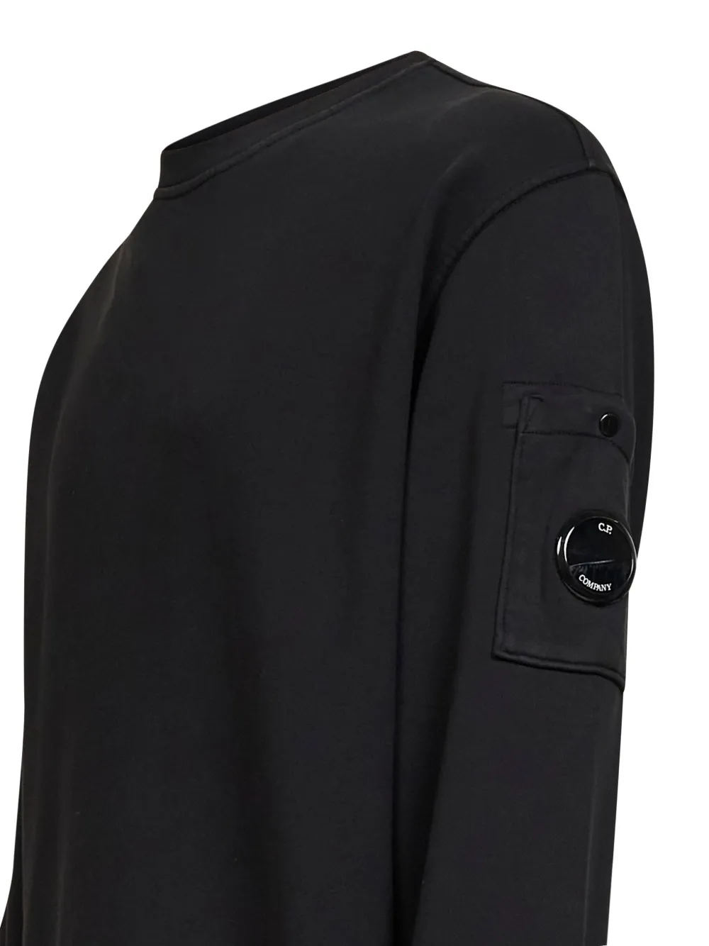 C.P. Company Sweater met drukknoop en ronde hals Zwart