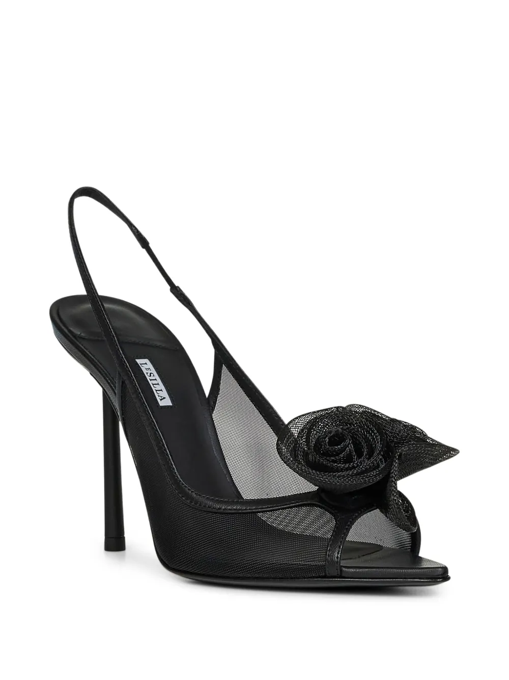 Le Silla Sandalen met roosdetail en hak Zwart