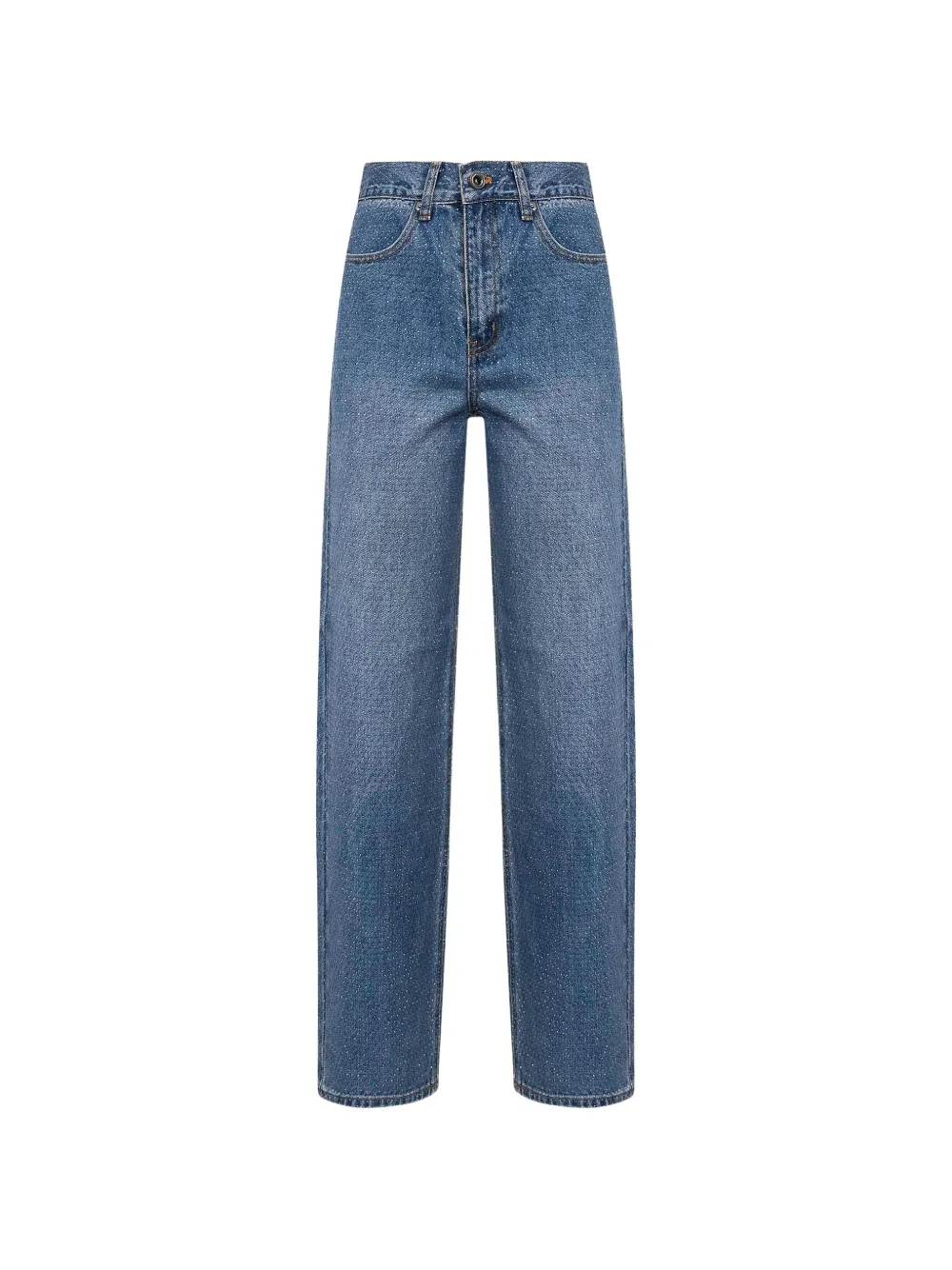 Self-Portrait rhinestone straight jeans - Blu