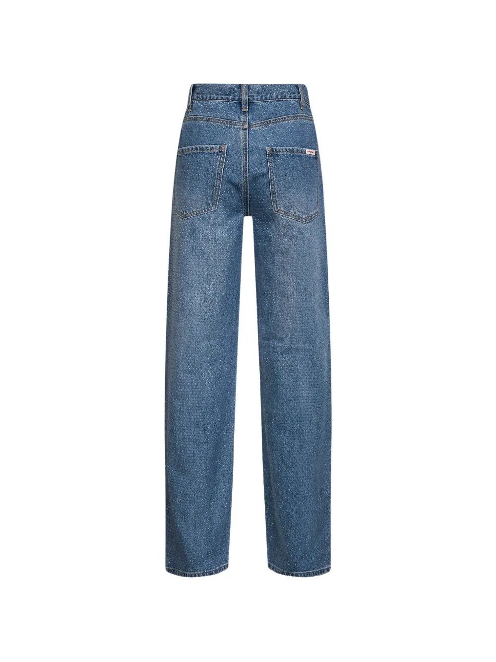 Self-Portrait rhinestone straight jeans - Blauw