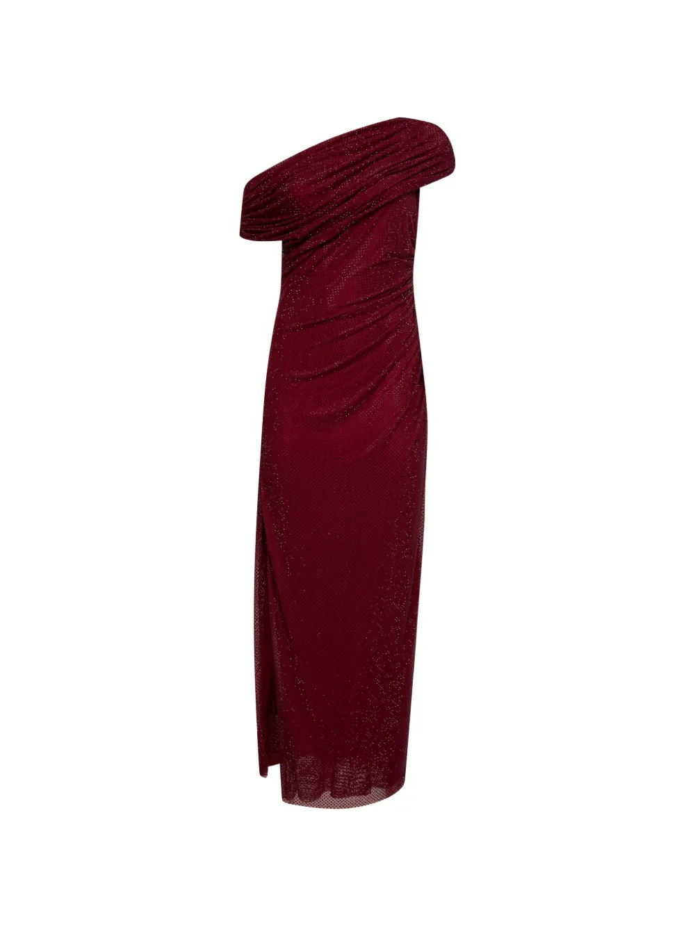 Self-Portrait asymmetric midi dress - Rosso