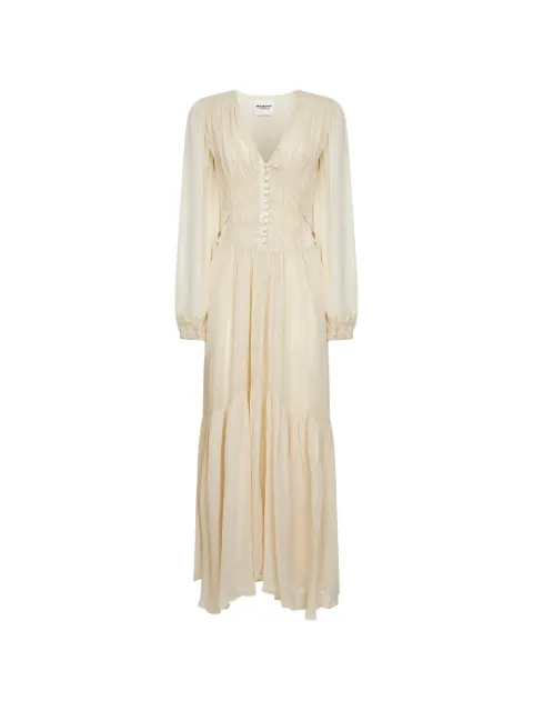 MARANT ÉTOILE pleated V-neck maxi dress