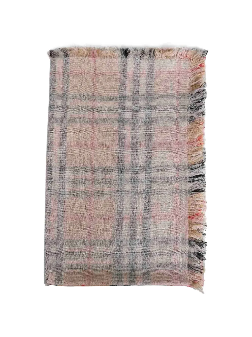 Burberry fringed checked scarf - Beige