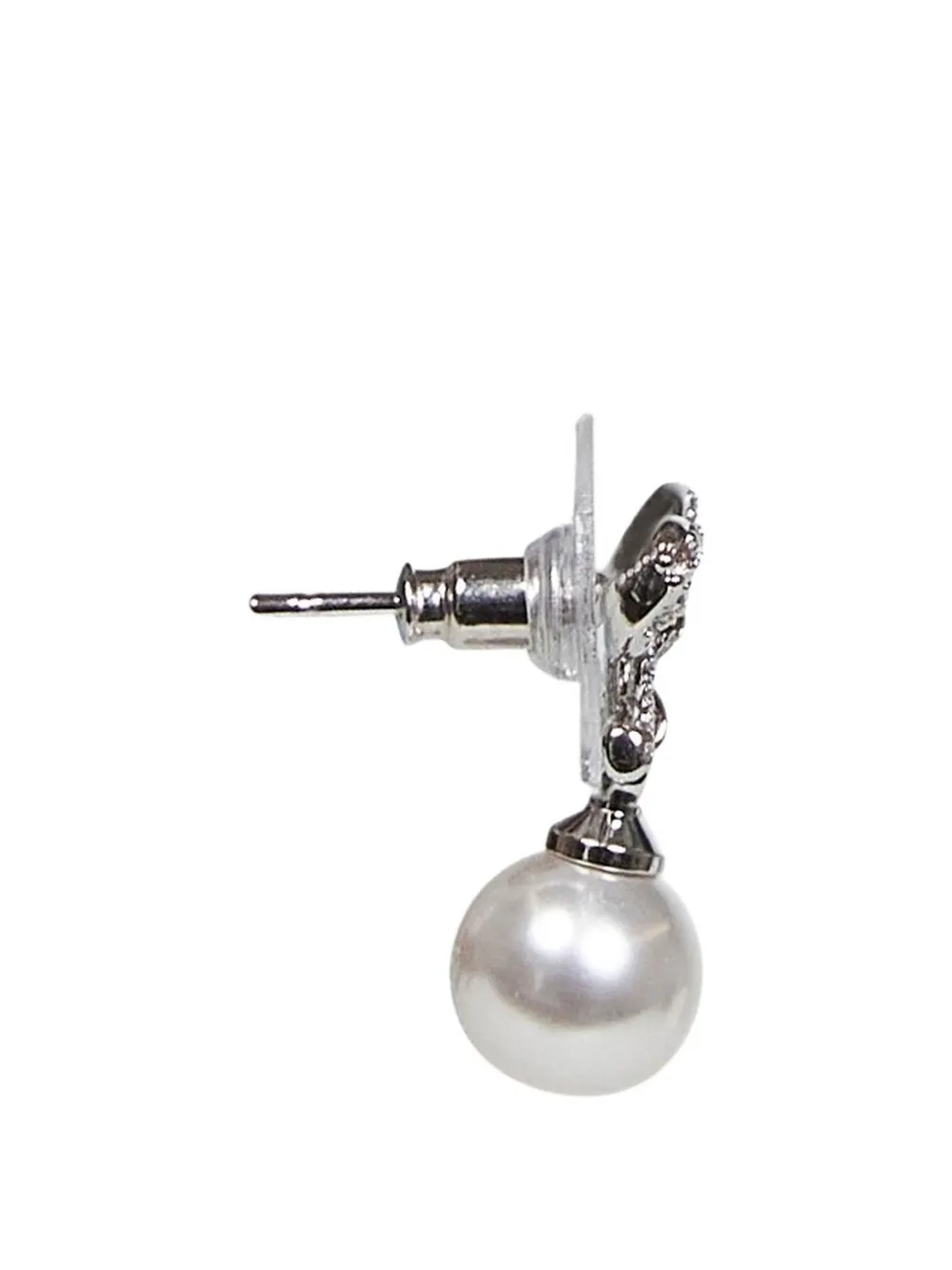 Self-Portrait bow crystal earrings - Zilver