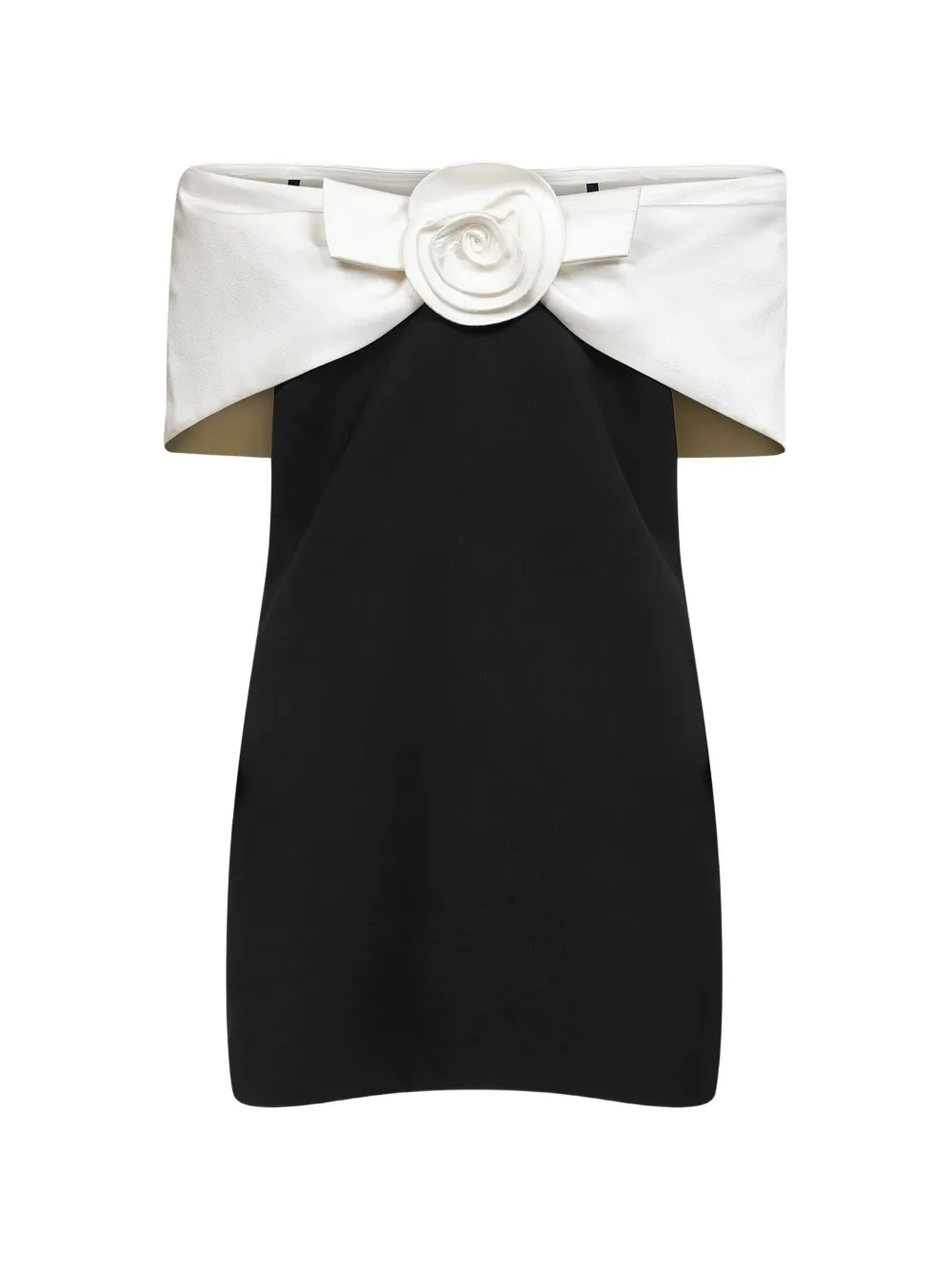 Self-Portrait flower-detail mini dress - Nero