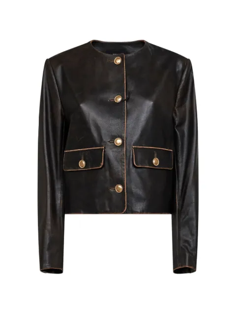 Arma button leather jacket