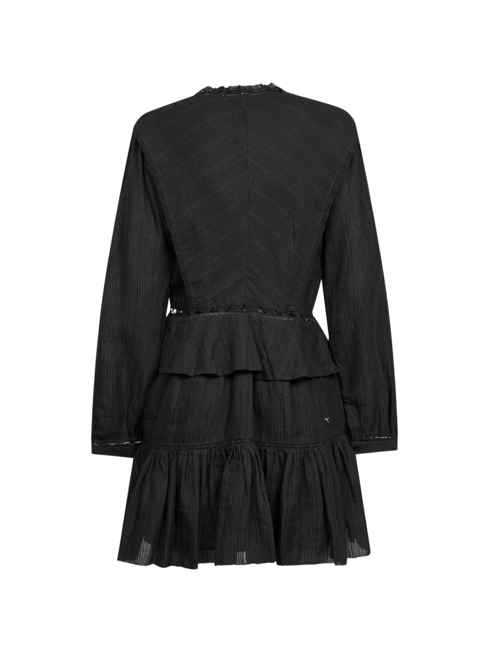 MARANT &Eacute;TOILE lace trim ruffled dress - Zwart