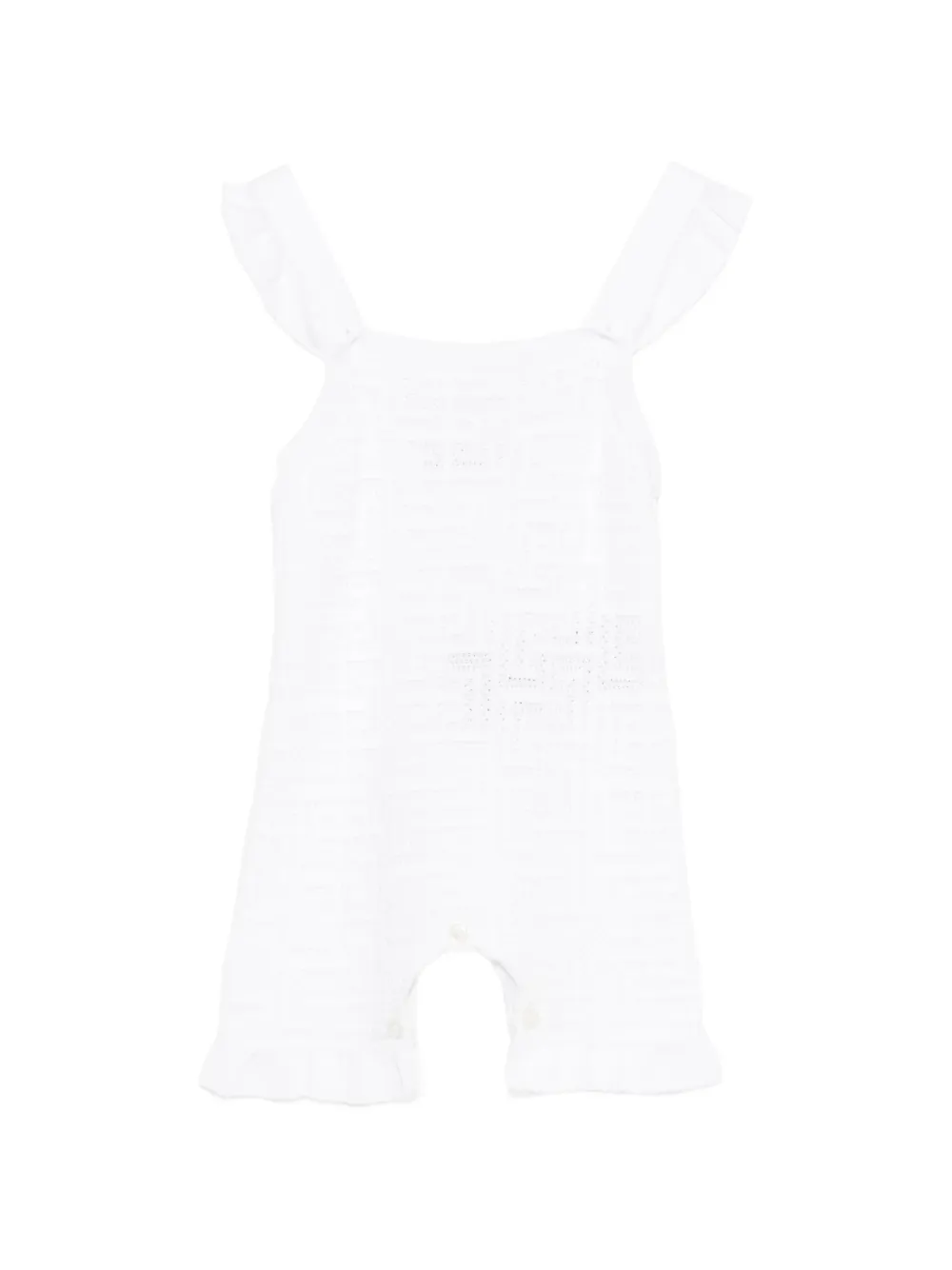 Balmain Kids ruffled-hem dungarees - Bianco