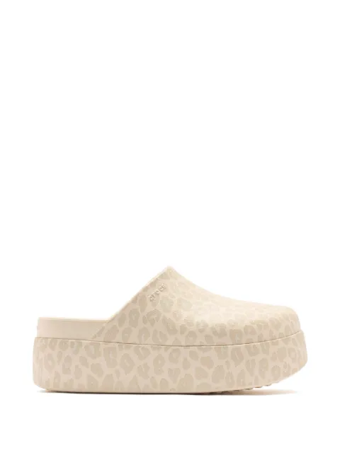 Crocs Dylan leopard platform slides