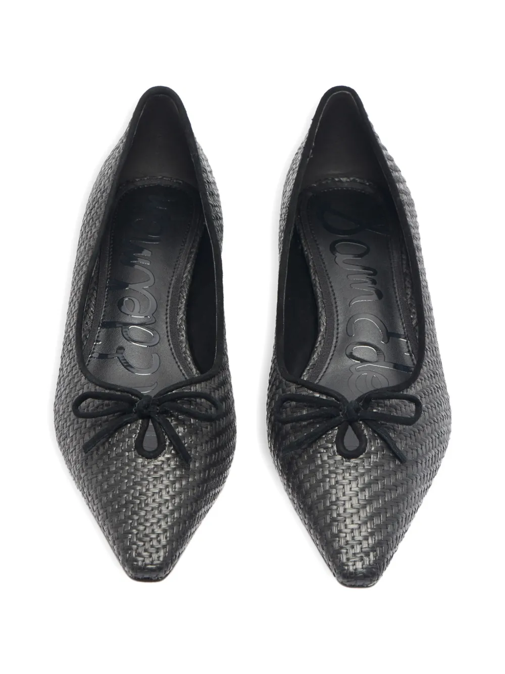 Sam Edelman Esmira geweven ballerina's met strik Zwart