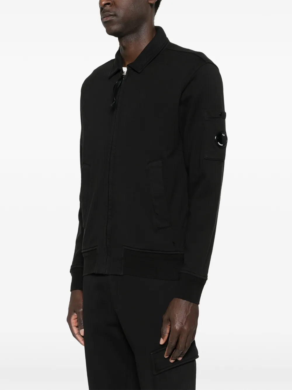 C.P. Company Sweater met ritssluiting en Lens-detail Zwart