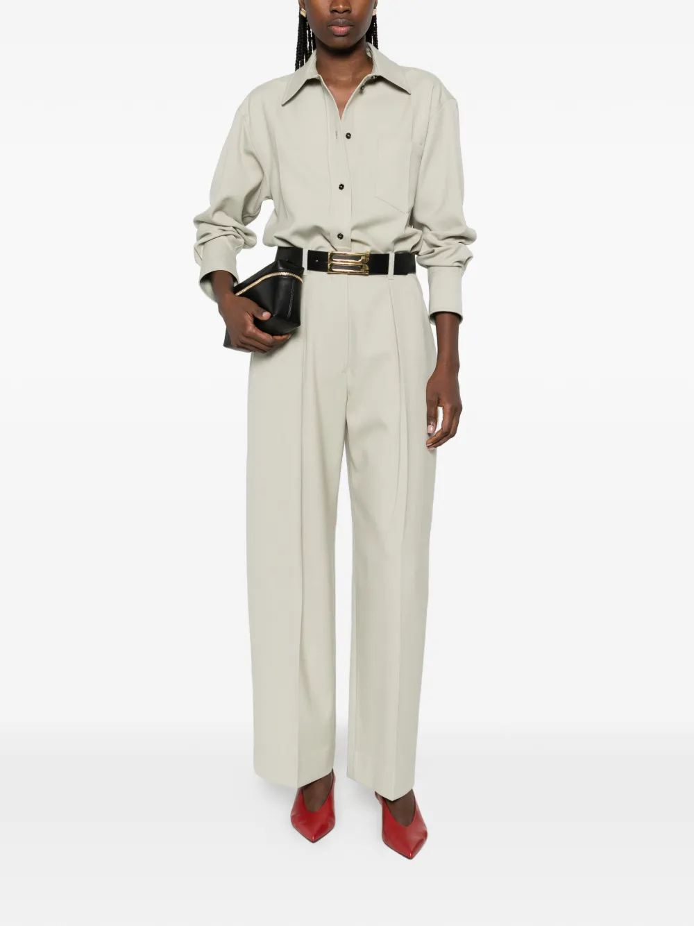  Victoria Beckham Patch-pocket Shirt - Green 