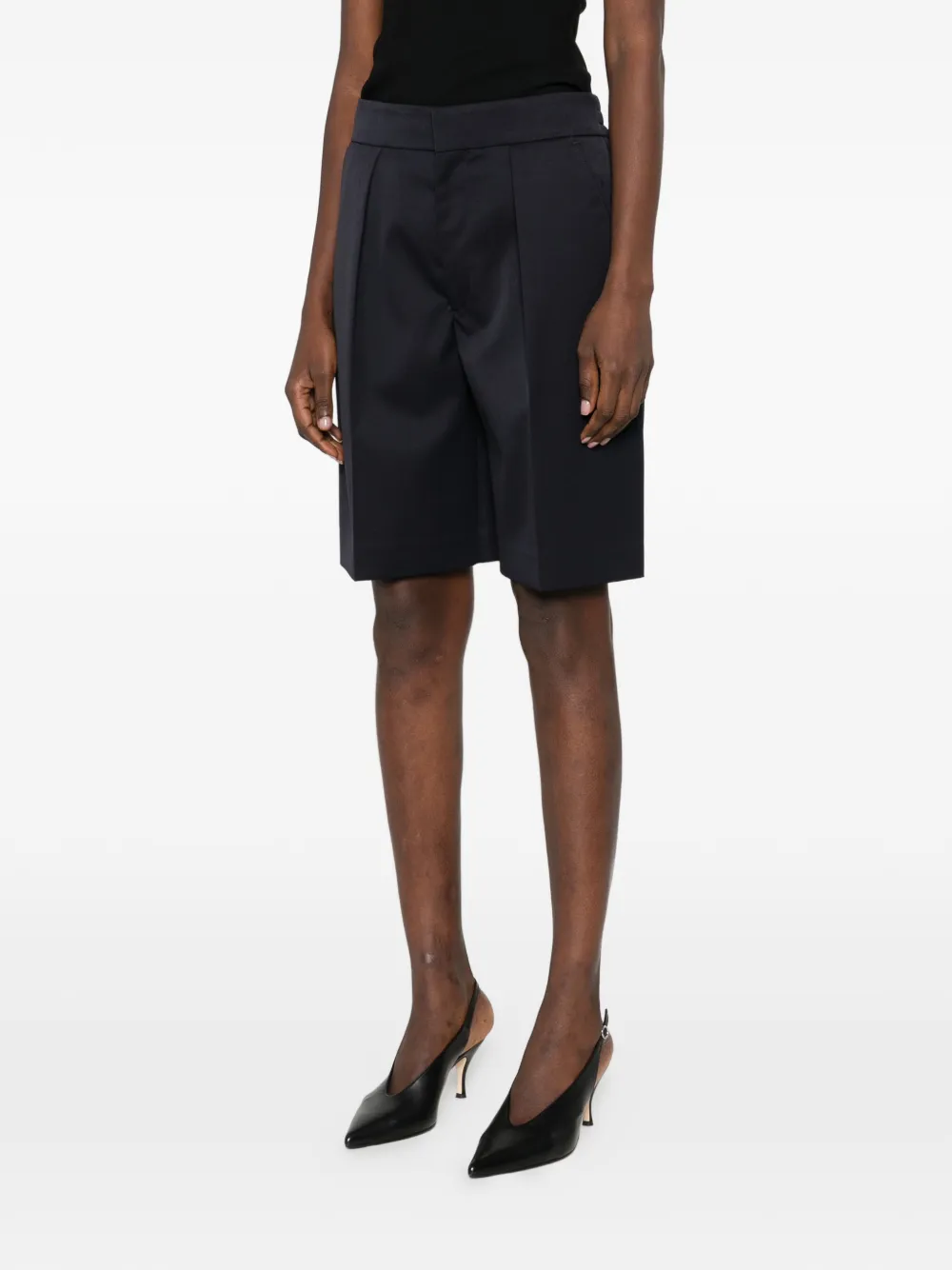 Victoria Beckham Shorts met geplooide voorkant Blauw