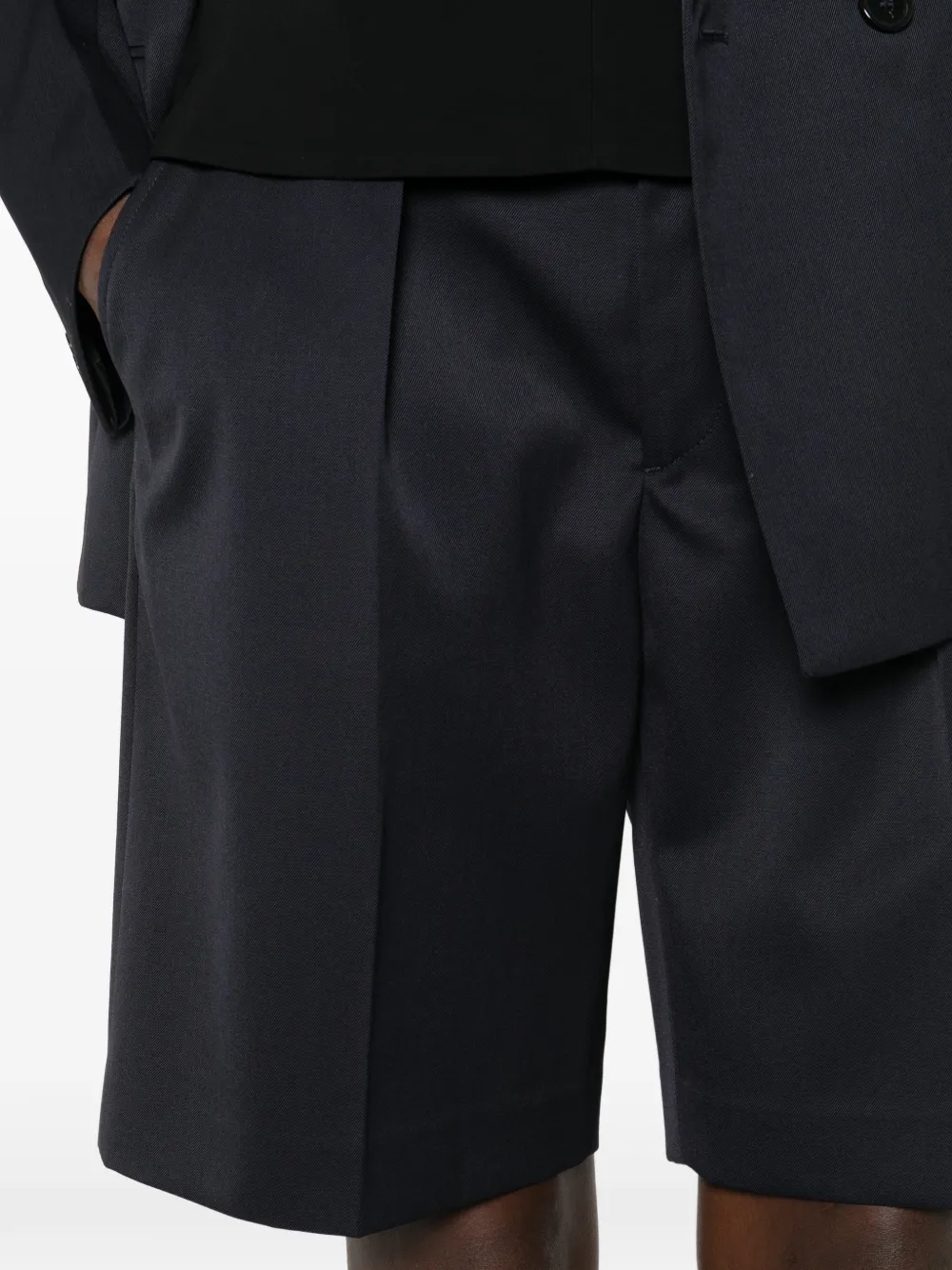 Victoria Beckham Shorts met geplooide voorkant Blauw