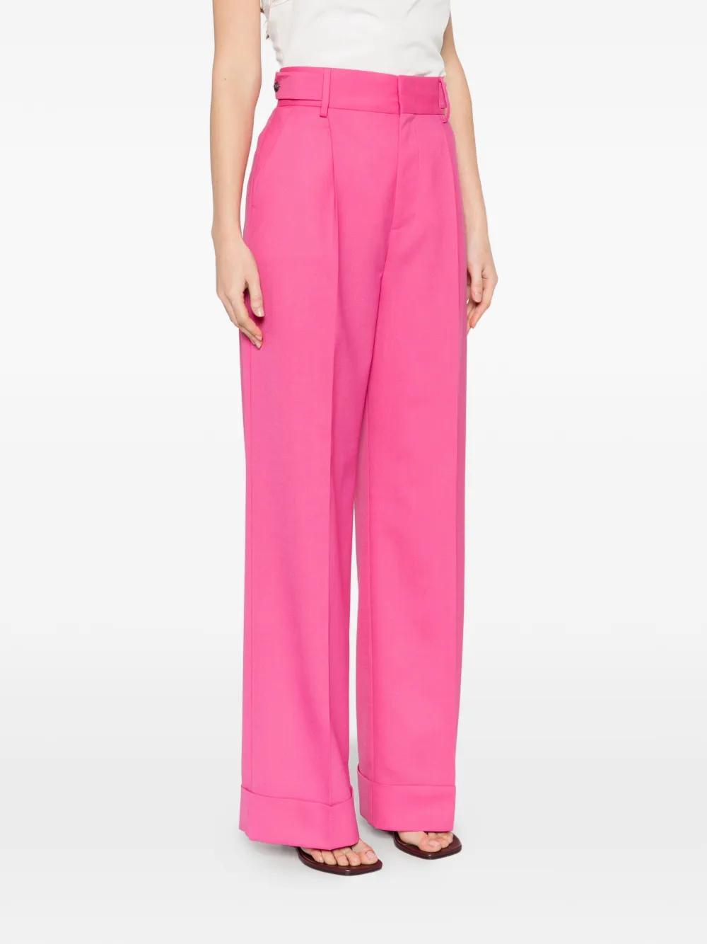 Alberta Ferretti Broek met cuffs Roze