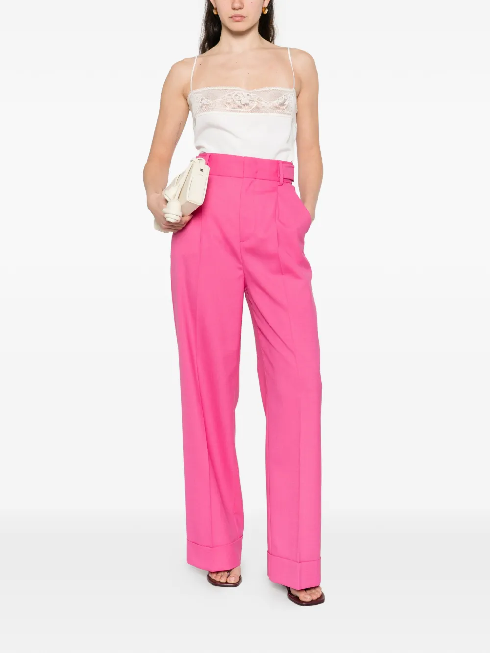 Alberta Ferretti Broek met cuffs Roze