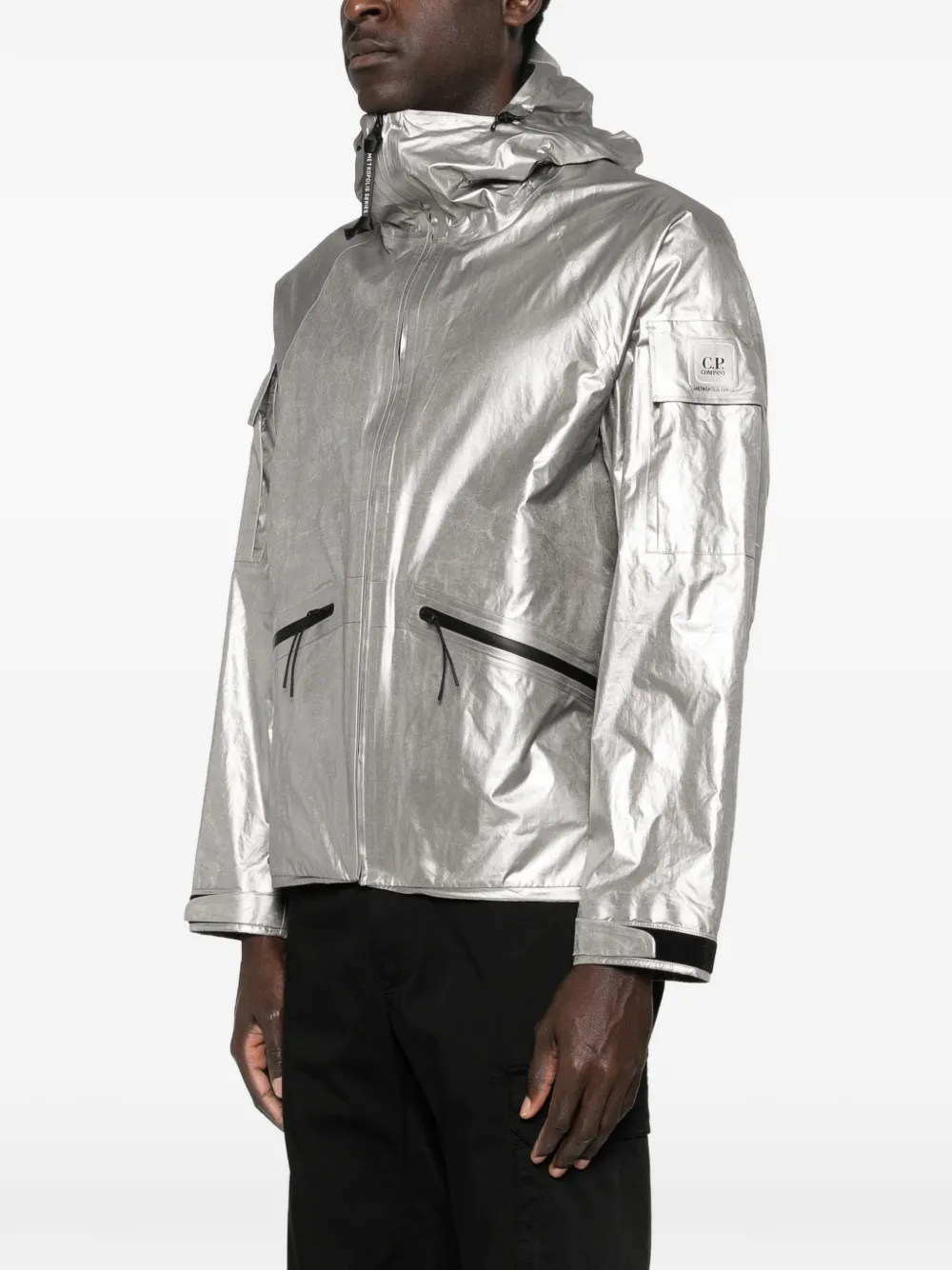 C.P. Company Jack met capuchon en zak Zilver