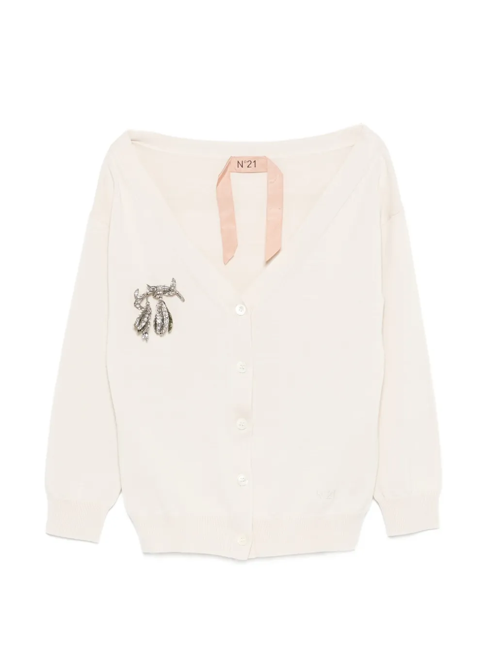 Nº21 embellished knitted cardigan - Toni neutri