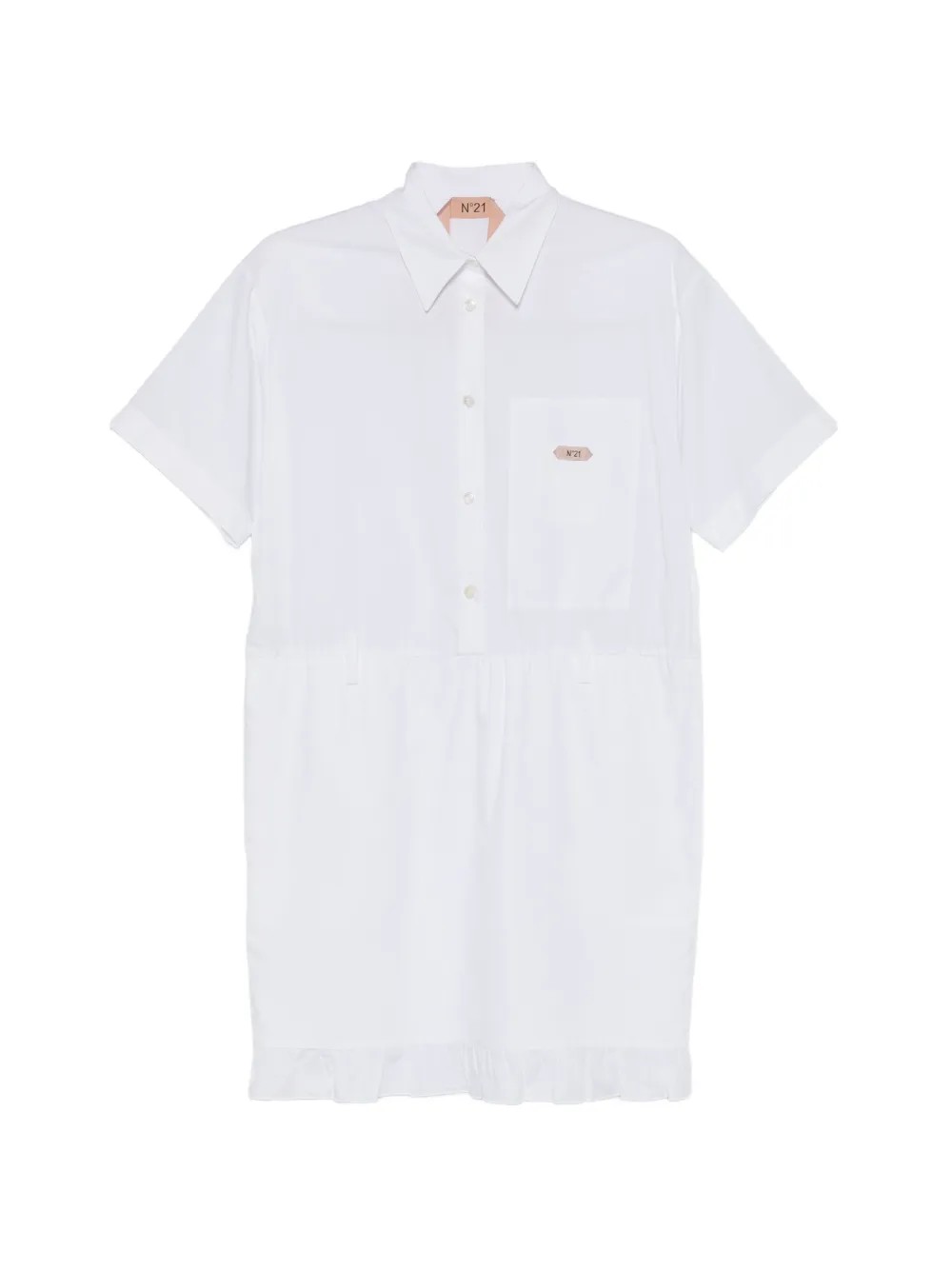 Nº21 ruffled woven mini dress - Bianco