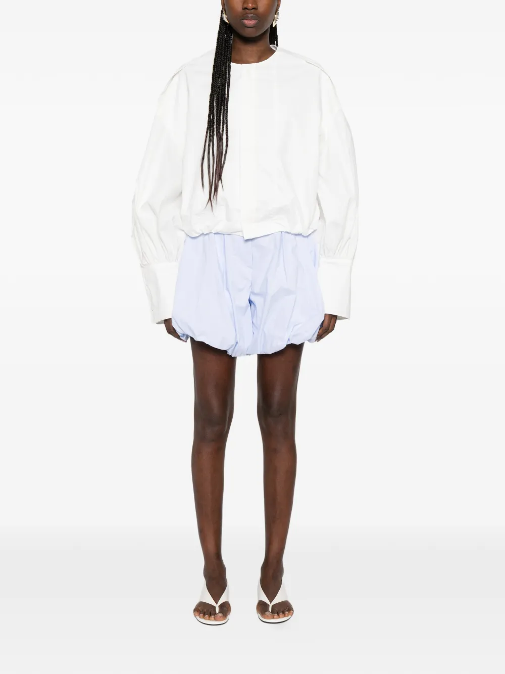  Thelatest Dafne Pleated Shorts - Blue 