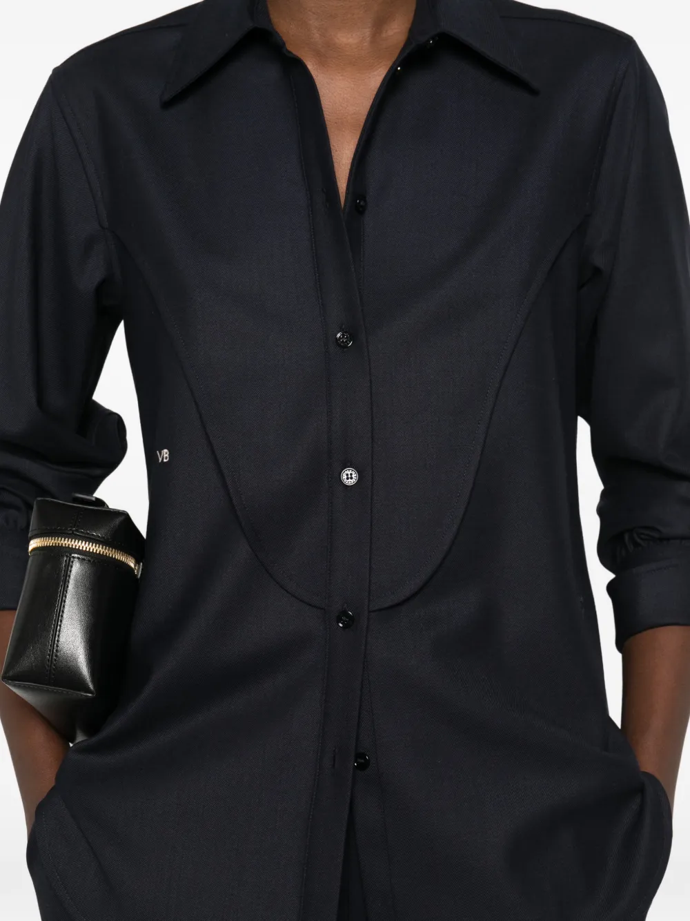 Victoria Beckham Top met yoke-detail Blauw