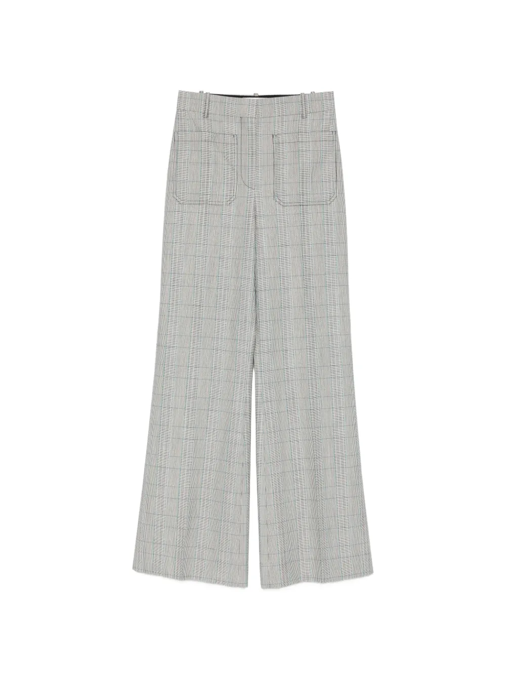 Victoria Beckham patch-pocket checked trousers - Grigio