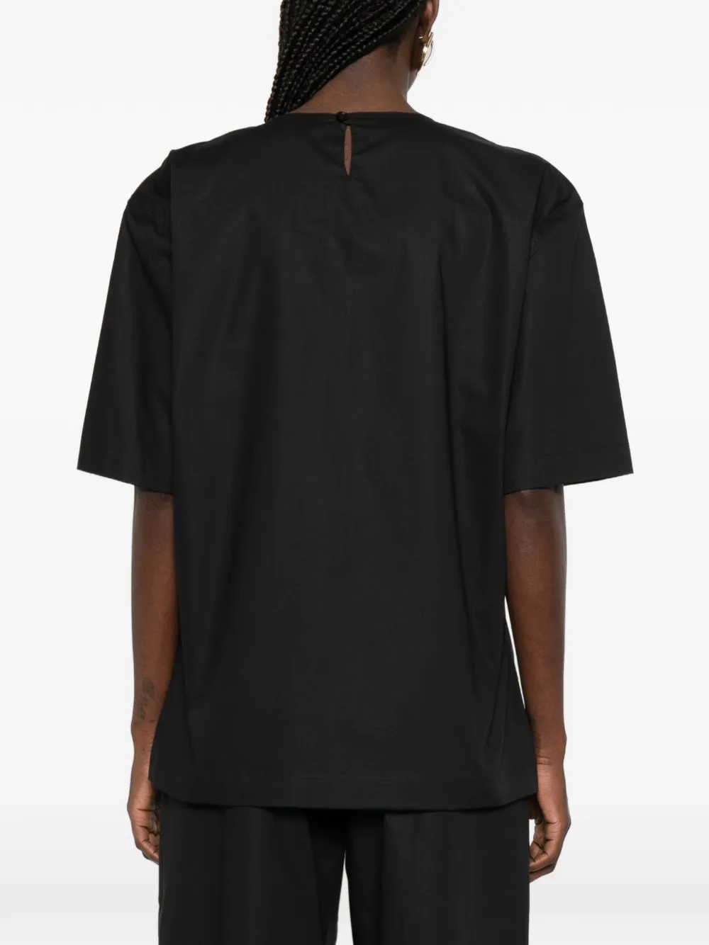 THELATEST Dean blouse met korte mouwen Zwart