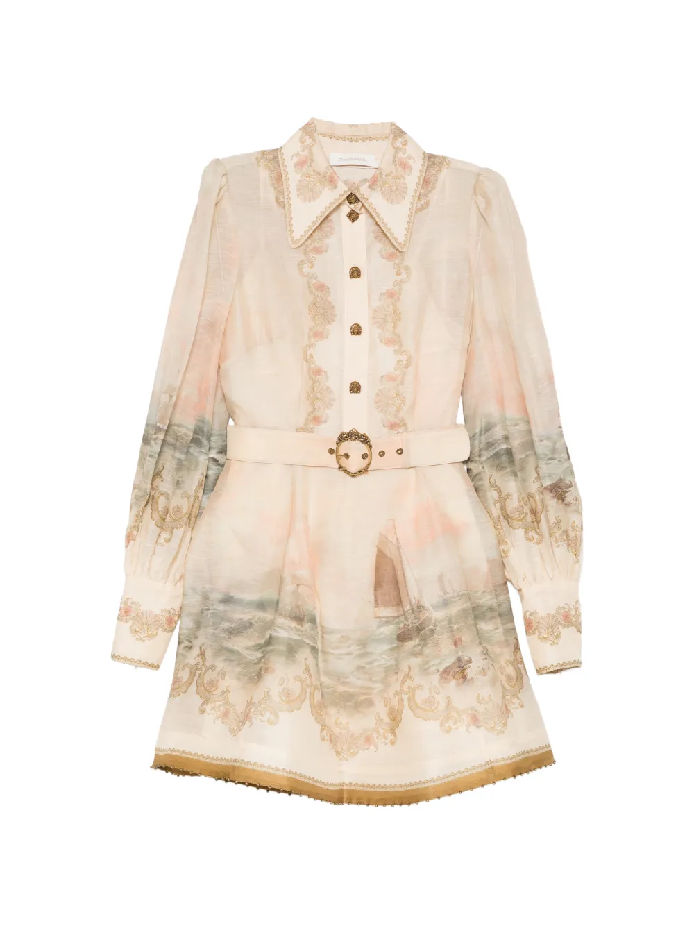 ZIMMERMANN Rebellion Marine long-sleeve dress - Toni neutri