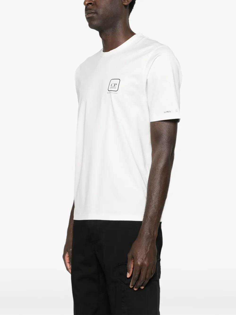 C.P. Company Metropolis Series gemerceriseerd jersey T-shirt met print en korte mouwen Wit