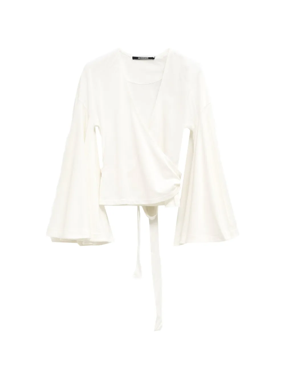 Jacquemus long-sleeved tie blouse - Bianco