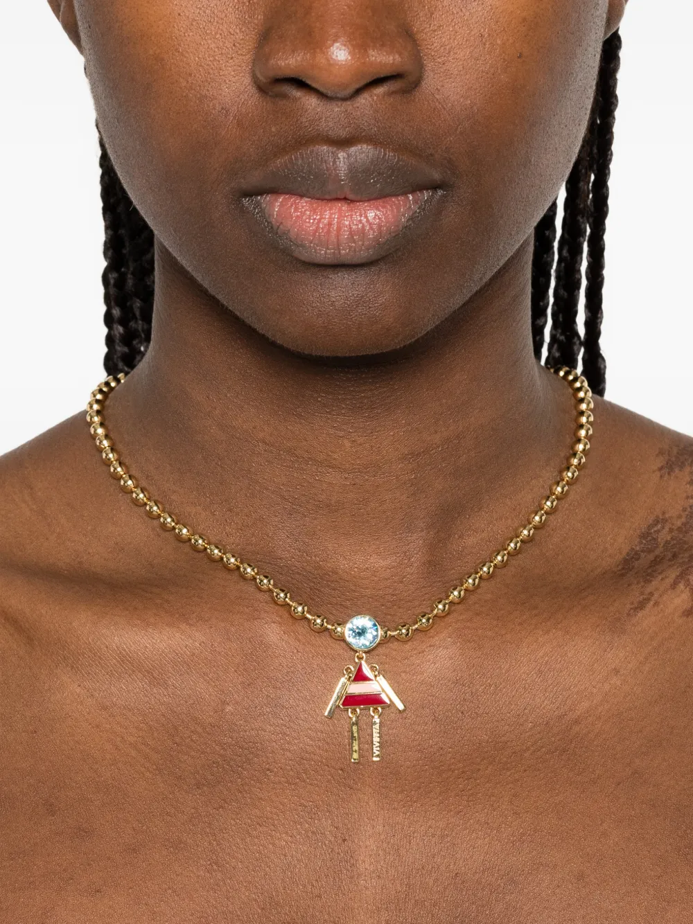  Vivetta Beaded-charm Necklace - Gold 