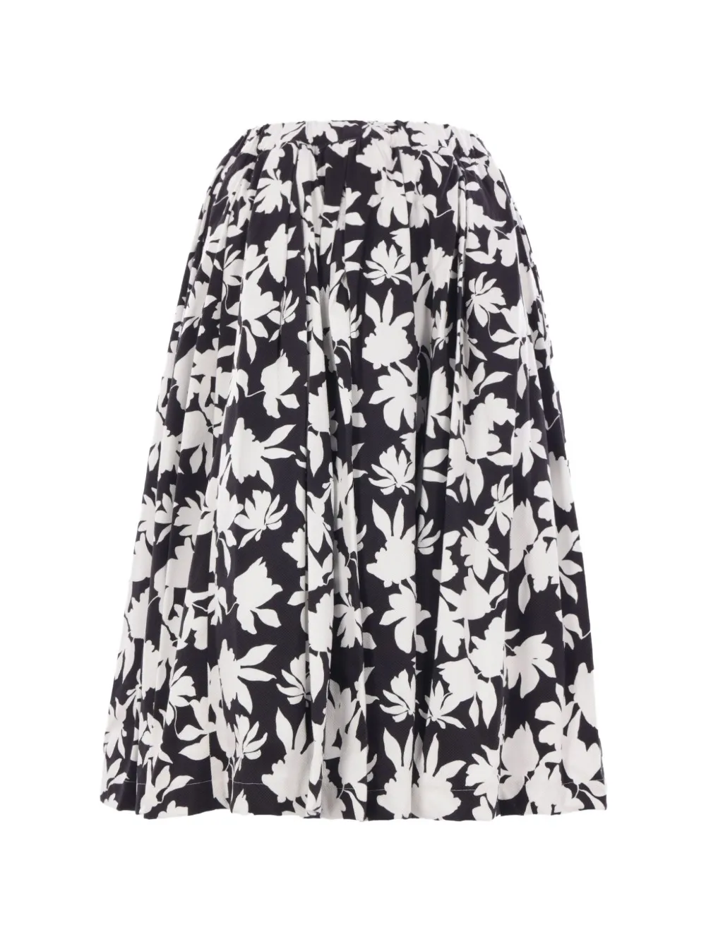 Comme Des Gar&ccedil;ons floral-print midi skirt - Zwart