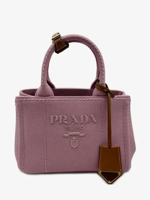 Prada logo-embroidered tote bag