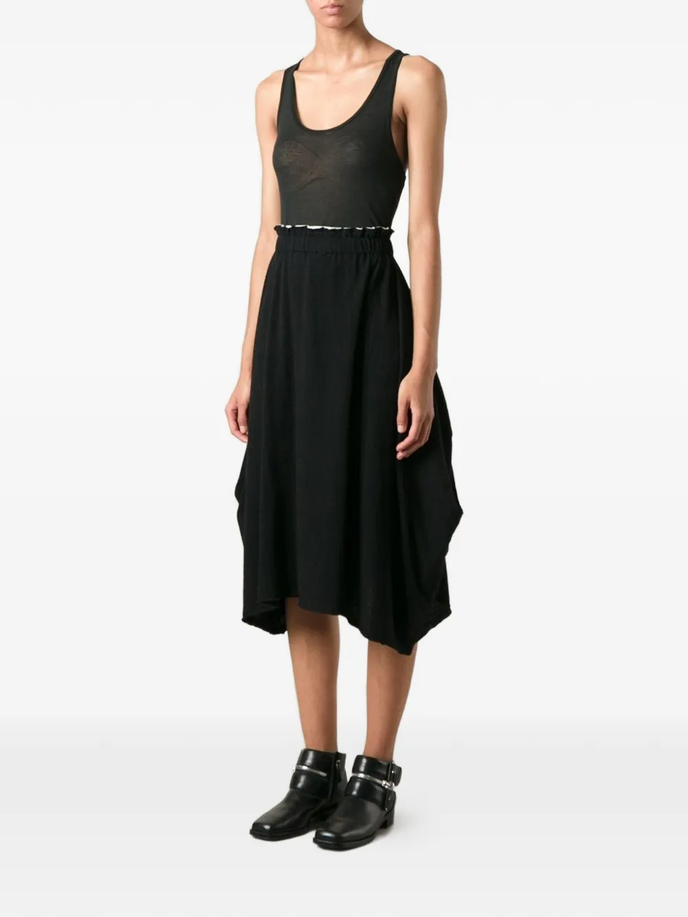 Comme Des Garçons balloon asymmetric midi skirt - Nero