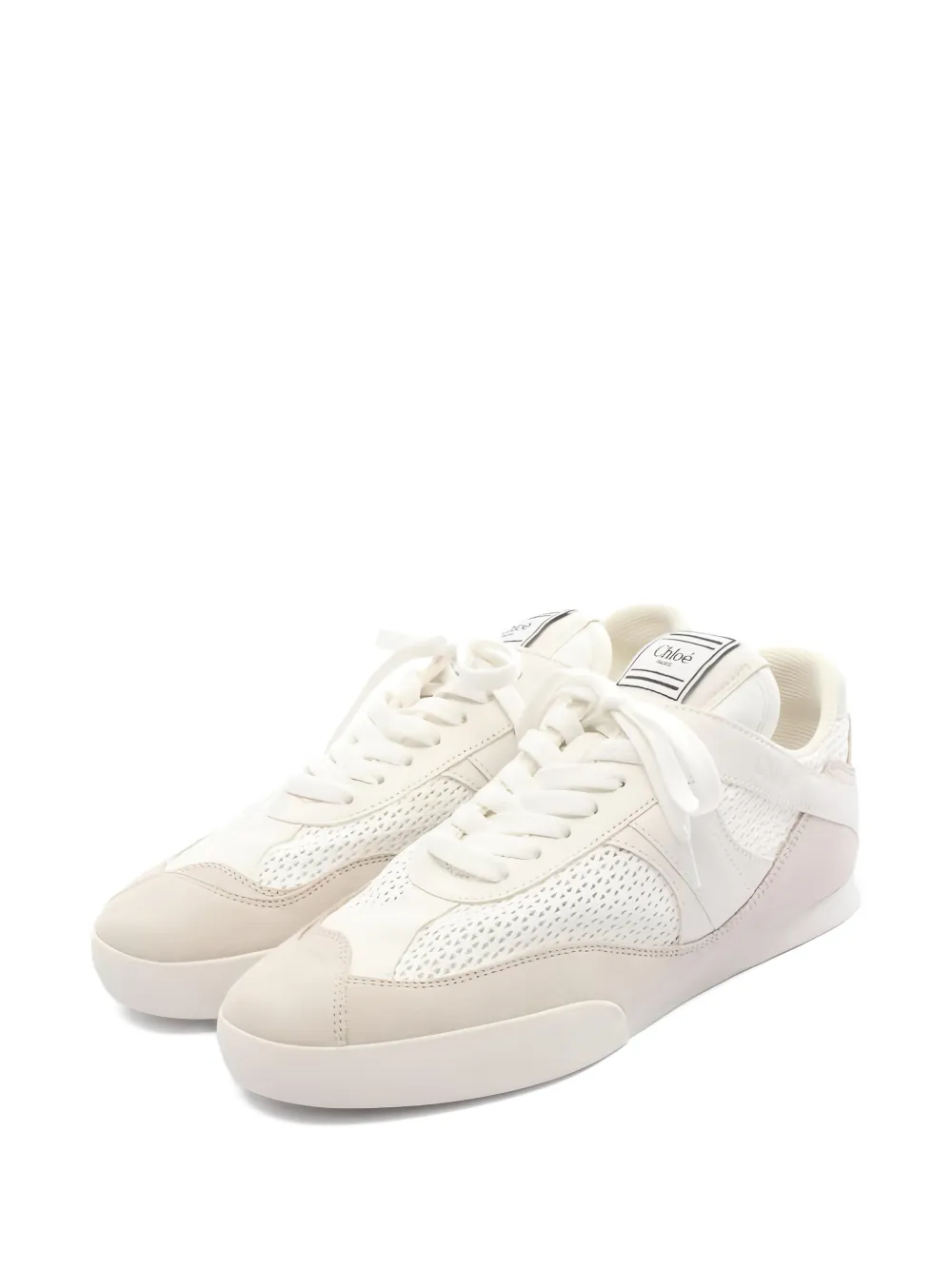 Chloé Pre-Owned 2020s suede-panel sneakers - Bianco