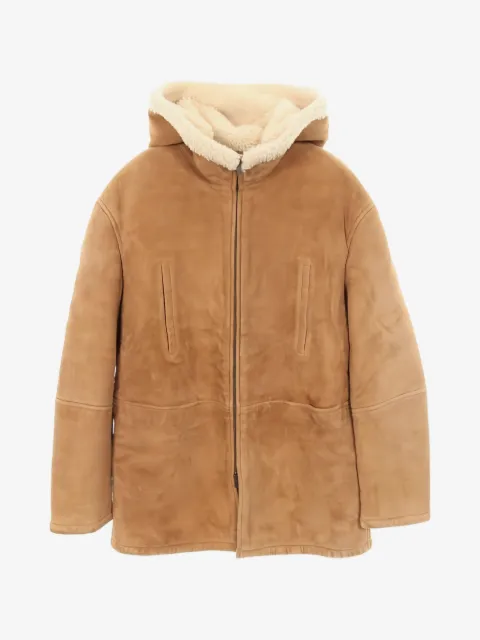 Saint Laurent Pre-Owned 2010s hooded suede coat