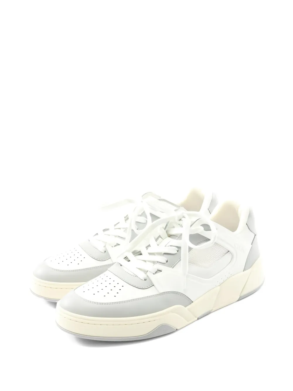 Pre-owned Celine 2020s Triomphe Leather Sneakers In White