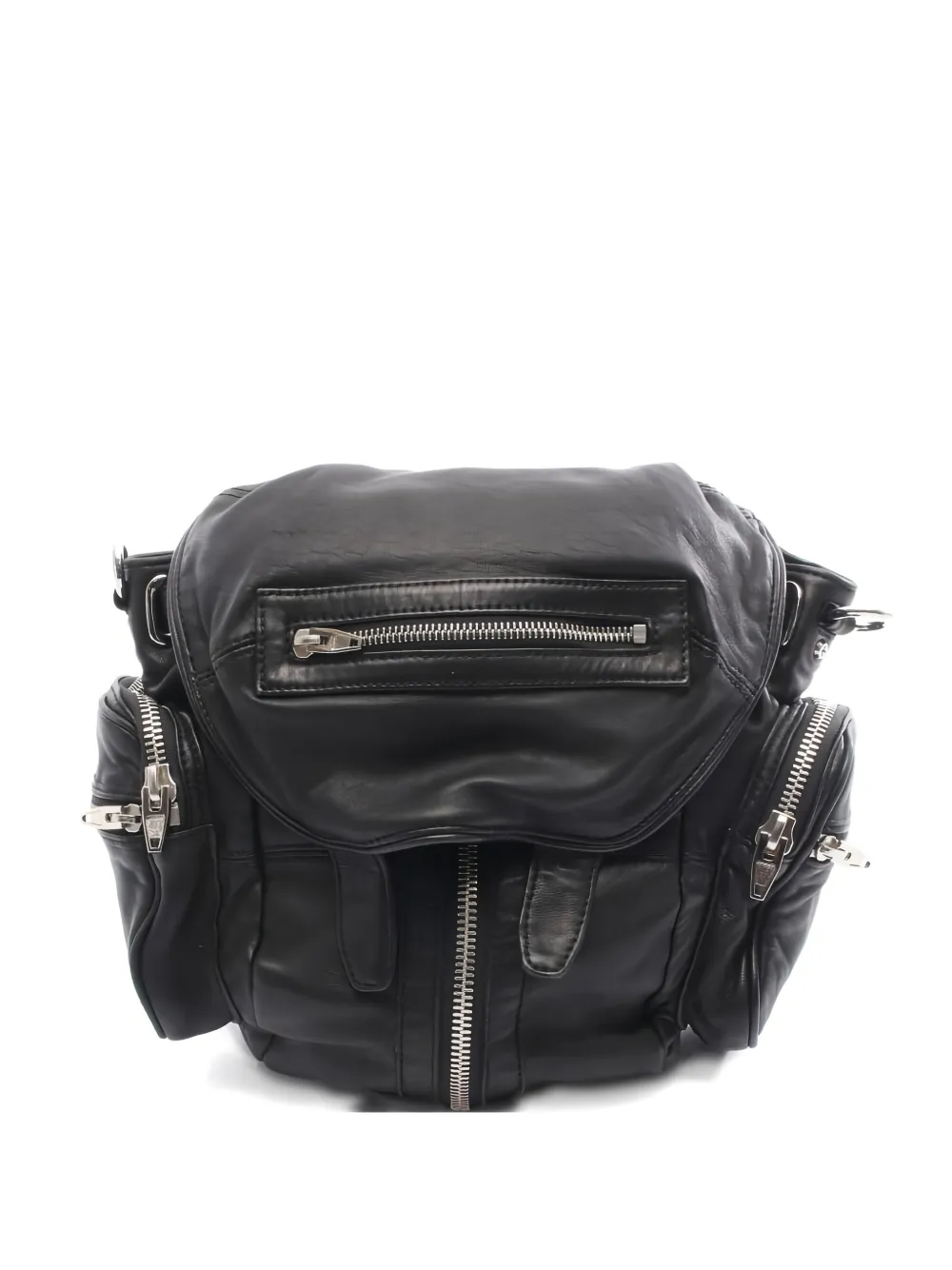 Pre-owned Alexander Wang 2000s Marti Leather Zip Rucksack In Black