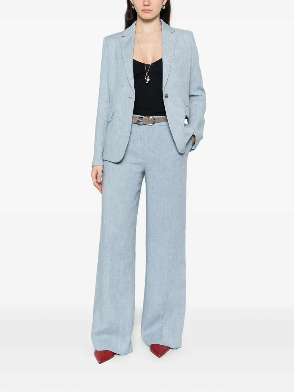  P.a.r.o.s.h. Notched-lapel Single-breasted Blazer - Blue 