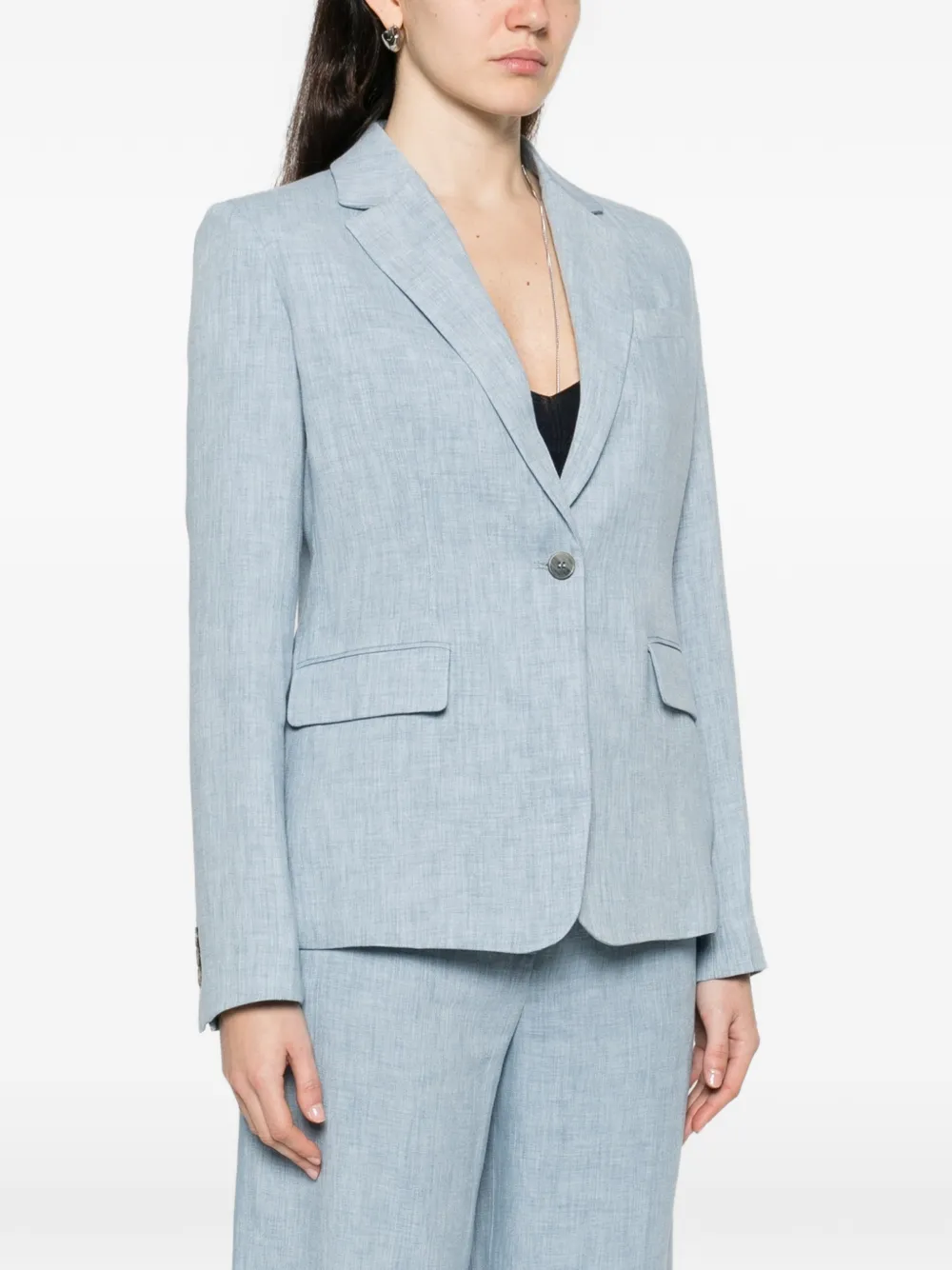  P.a.r.o.s.h. Notched-lapel Single-breasted Blazer - Blue 