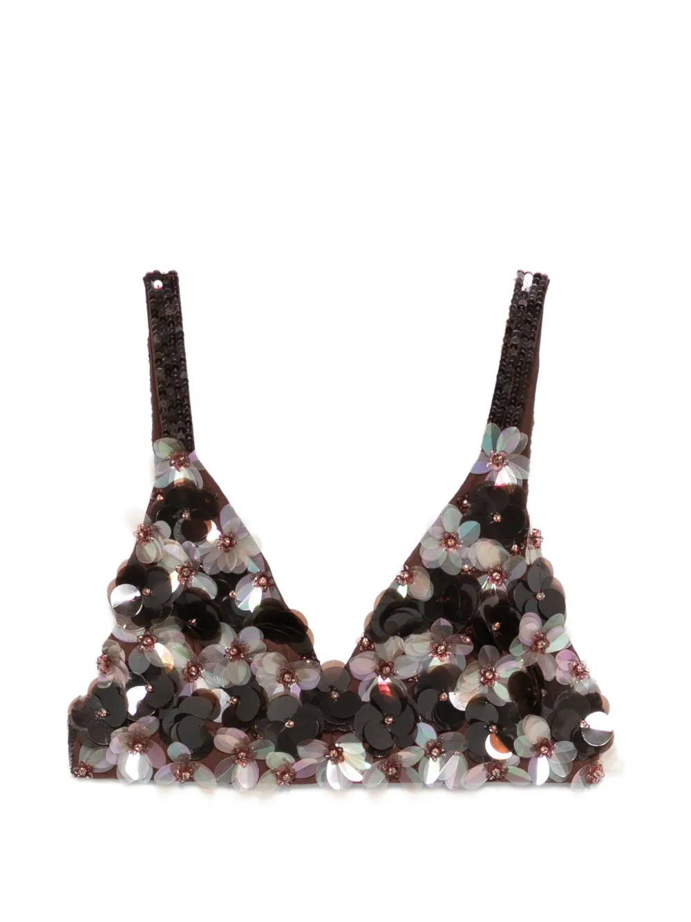 P.A.R.O.S.H. sequin-embellished top - Marrone