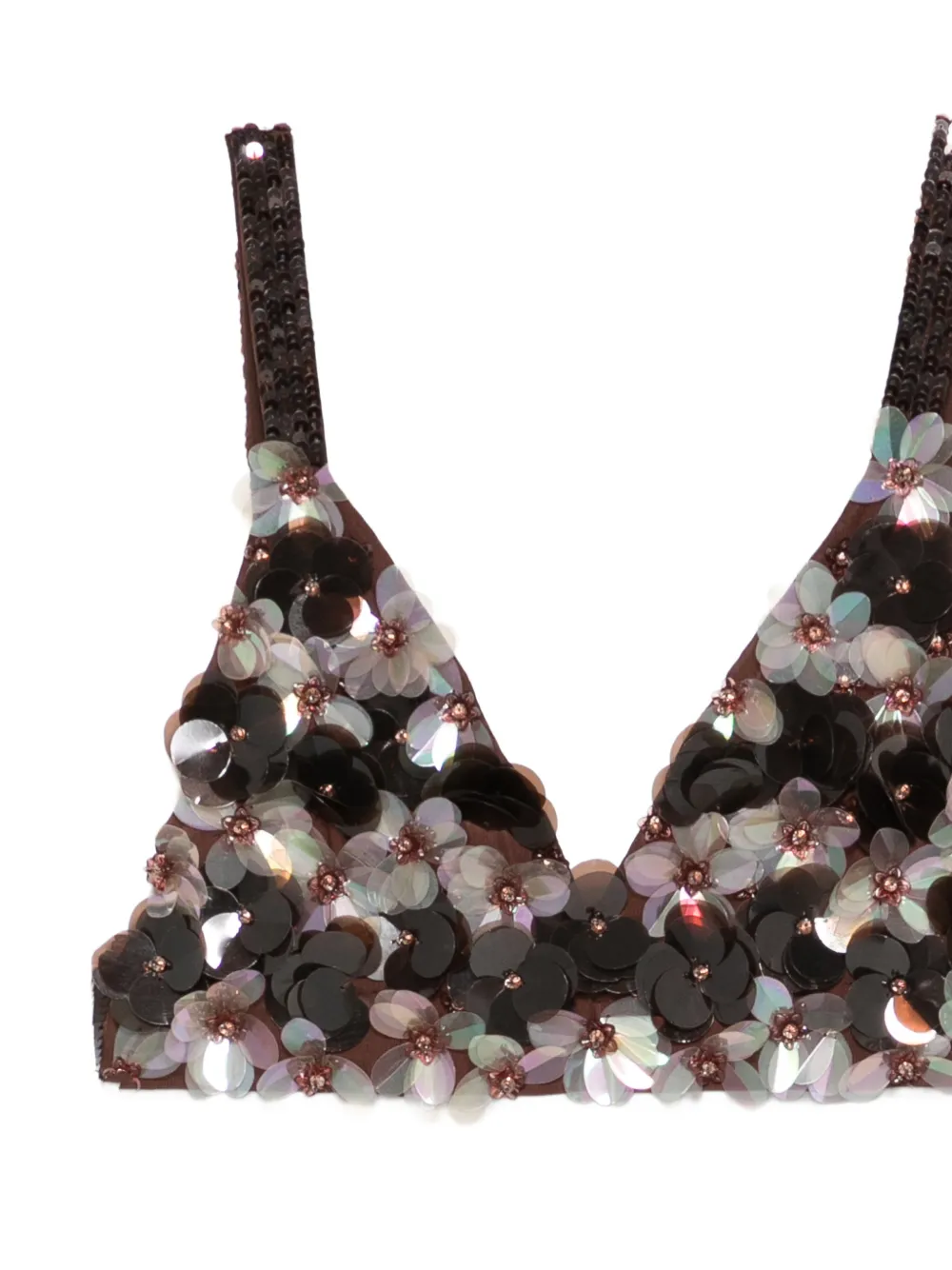  P.a.r.o.s.h. Sequin-embellished Top - Brown 