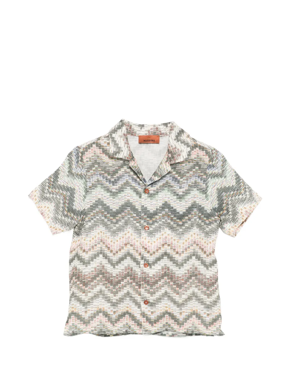 Missoni Kids patterned short-sleeve shirt - Toni neutri