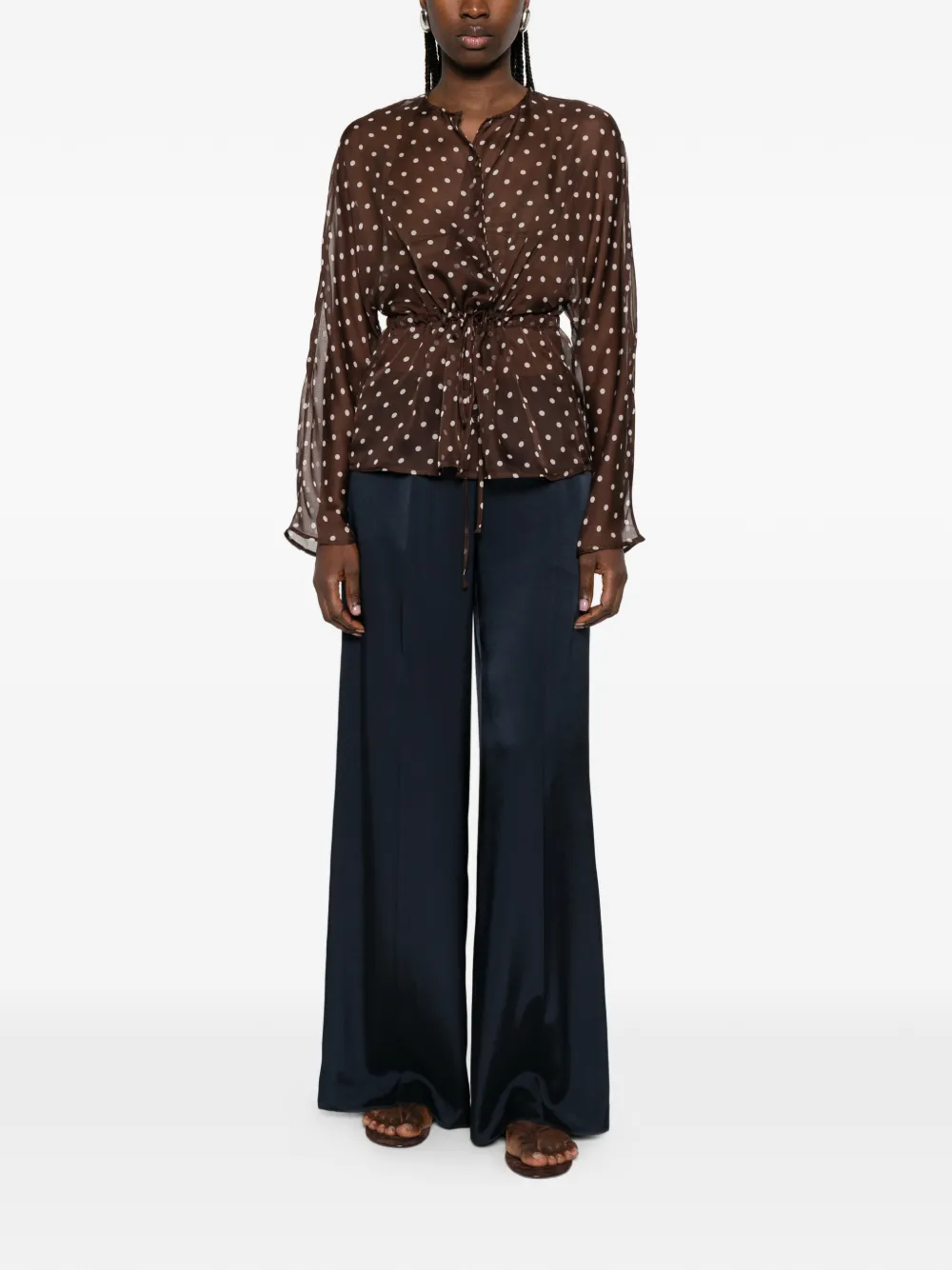  P.a.r.o.s.h. Elastic-waist Palazzo Pants - Blue 