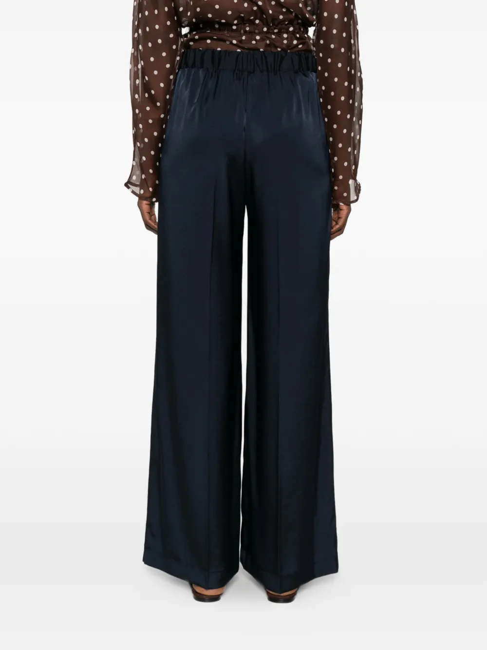 P.A.R.O.S.H. Palazzo broek met elastische taille Blauw
