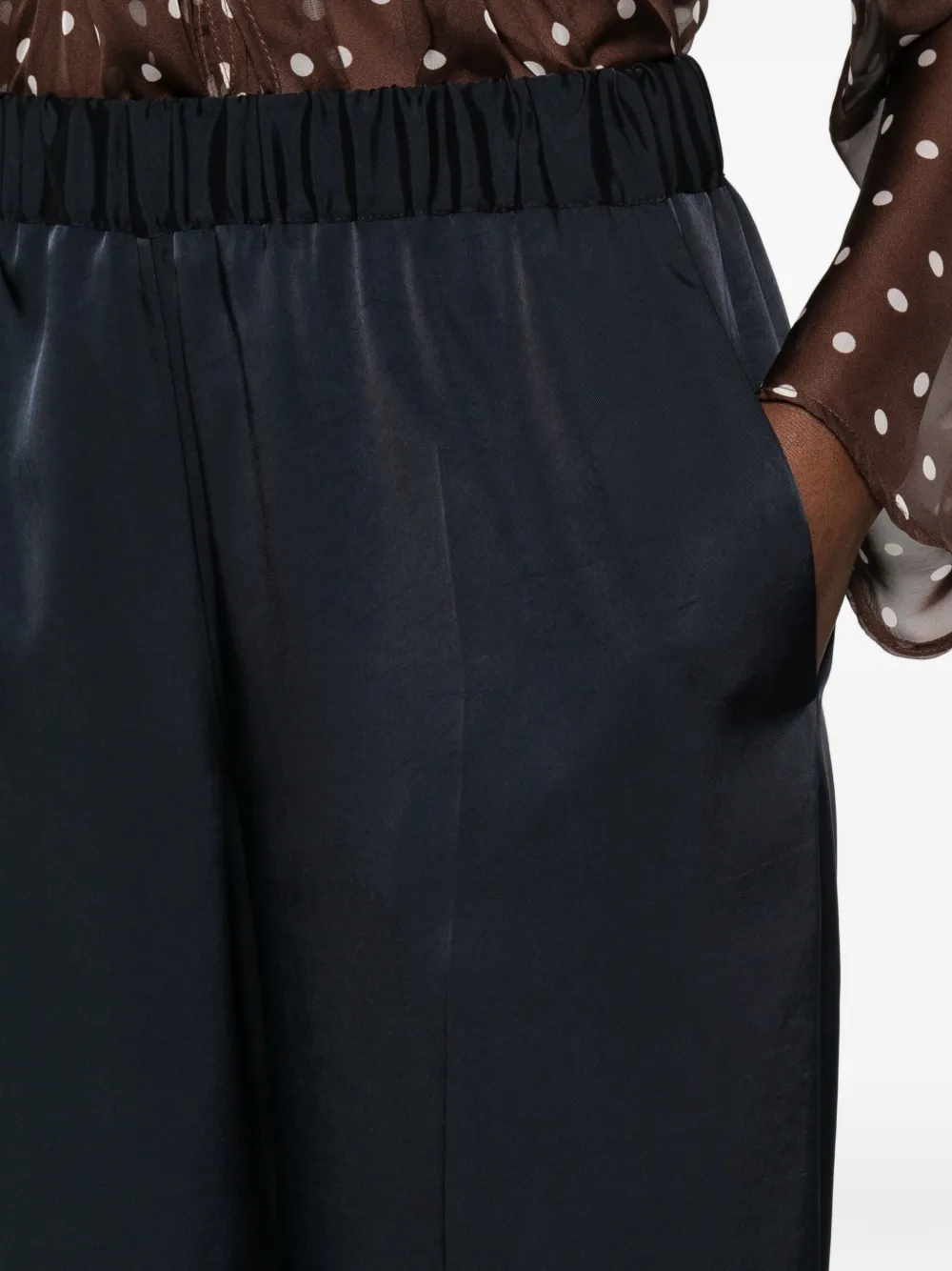 P.A.R.O.S.H. Palazzo broek met elastische taille Blauw