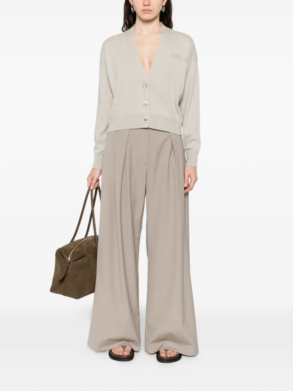  Peserico Button Cardigan - Neutrals 