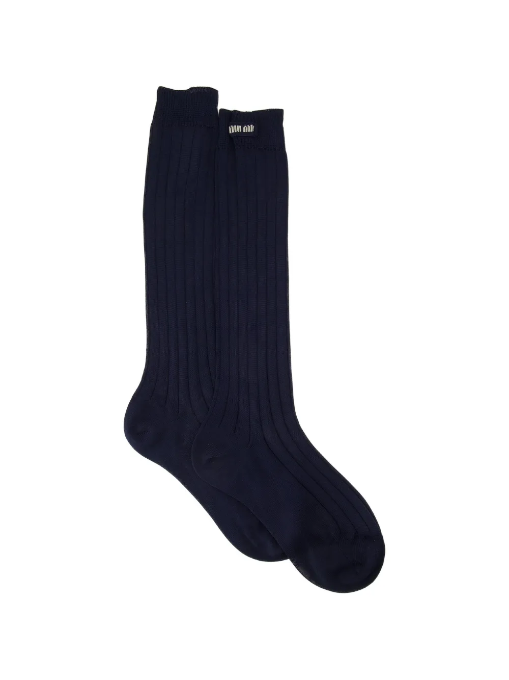Miu Miu logo ribbed socks - Blu
