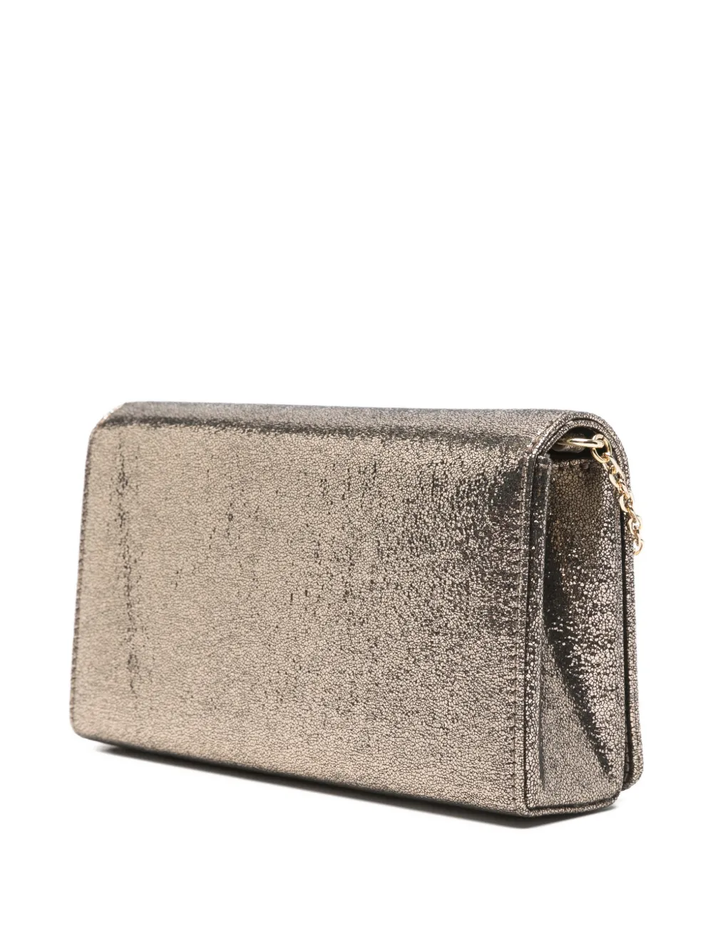  Love Moschino Chain-strap Logo-patch Crossbody Bag - Gold 