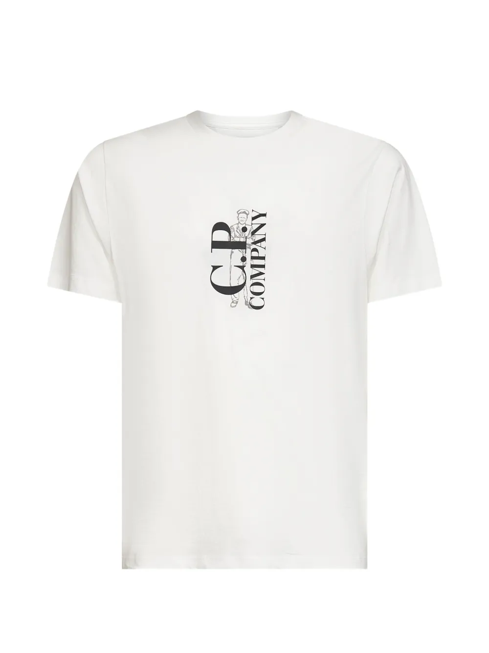 C.P. Company ribbed logo-print T-shirt - Bianco